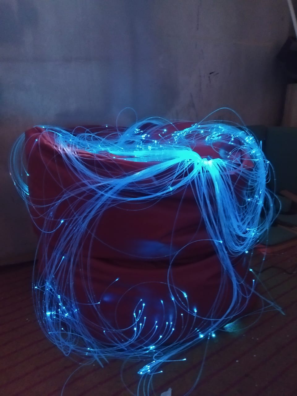 bean bag with fiber optics